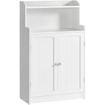 Meuble de Salle de Bain, Meuble de Rangement, Armoire, 2 Portes, 2 Étagères Réglables, pour Salle à Manger, Cuisine, Salon, 30 x 60 x 100 cm, Blanc