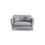 Habitat Lomond Fabric Cuddle Chair - Grey Ash Leg