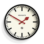 NEWGATE® The Luggage Horloge Murale en métal – Horloge de Station Design – Parfaite comme Horloge de Cuisine – Horloge Ronde – Horloge rétro – Horloge en métal (Boîtier Noir/Aiguilles Rouges)