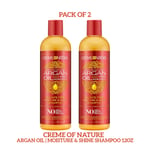 2X Creme of Nature | Argan Oil | Moisture & Shine Shampoo 12oz (PACK OF 2)