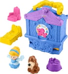 Fisher-Price Disney Princess Cinderella On-the-Go Toddler Playset Carry-Along Case with 2 Little People Figures for Ages 18+ Months, HWB35