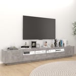 vidaXL TV-taso LED-valoilla betoninharmaa 260x35x40 cm