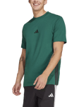 adidas Men's Essential Three Stripes Single Jersey T-Shirt, Green/Black