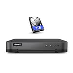 ANNKE 16CH 1080P Lite Hybrid 5-in-1(TVI/AHD/CVI/CVBS/IPC) CCTV AI DVR, Human/Vehicle Detection, H.265+ Security 16 Channel Surveillance Digital Video Recorder with 2TB Hard Drive, Easy Remote Access