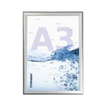 VITAdisplays Cadre encliquetable DIN A3 argenté, Encadrement Tableau, Cadre amovible avec film de protection anti-reflet en PET 25 mm, Cadres pour affiches, Profilé en aluminium