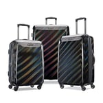 American Tourister Moonlight Valise Rigide Extensible avec roulettes pivotantes, Noir irisé, 3-Piece Set (21/24/28), Moonlight Valise Rigide Extensible avec roulettes pivotantes