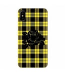 Coque Iphone X XS tartan jaune fleur