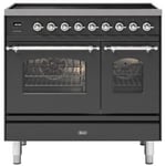 Ilve PDI096NE3MG 90cm Milano Induction Twin Oven Range Cooker In Matt Graphite