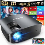 Projecteur 4K Vidéoprojecteur avec WiFi et Bluetooth,FHD 1080P Mini Projecteur pour Mobile en Plein air,5G Vidéoprojecteur pour Home cinéma Dolby Audio Zoom Projecteur Portable TV Stick PPT