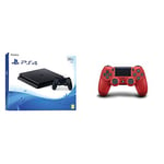 PS4 Slim 500 Go F Noir + Manette DualShock V2 pour PS4 - Rouge