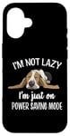 Coque pour iPhone 16 Not Lazy Power Saving Basset Hound Lover