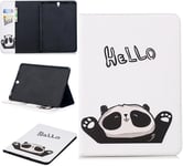 Tablet Étui Pour Samsung Galaxy Tab S3 9,7 Pouces (Sm-T820/T825) Pu Cuir Couverture Magnétique Housse Panda Say Hello Motif Stent Fonction Flip Cuir Pour Galaxy Tab S3 9,7.[F1305]