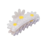 (Large White Daisy)Hair Claw Clips Elegant Flower Shape Hair Clip Styling