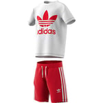 adidas Short Tee Set Mixte Enfant, Scarlet/White, FR : 3XL (Taille Fabricant : 3-4A)