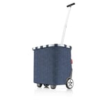 reisenthel carrycruiser Herringbone Dark Blue - Trolley de Courses 40L à roulettes avec bandoulière Amovible