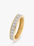 L & T Heirlooms Pre-Loved 9ct Yellow Gold Together Forever Diamond Eternity Band Ring, Gold/Silver