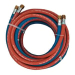 Tuyau de gaz autogène longueur 20 m D. intérieur 6/9 mm épaisseur du mur 5/3,5 mm bleu/rouge