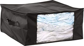 M-Home | Housse de Rangement + 1 Housse Vide d'Air | Polyester | Noir | 60 x 45 x 30 cm (M) | AIR OFF COLLECTION / HOUSSE | EVE762-01