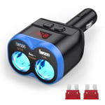 NEUTYPECHIC Allume Cigare Adaptateur 2 Prise, USB C Chargeur De Voiture 5 en 1, 12V/24V PD QC 3.0, 180 W avec Interrupteur voltmètre LED, pour Téléphones Tablettes et Enregistreurs de Conduite GPS