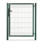 Portillon grillagé en acier galvanisé maille 200 x 50 occultable passage 1m x 2m00 Vert