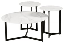 Dalston White and Grey Ceramic Top Coffee Table and Side Table Set