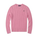 Polo Ralph Lauren Herrarnas Stickad Tröja Rund Halslös Lös Avslappnad Långärmad Stickad Tröja Rosa Pink M