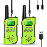 AWANFI Walkie Talkies for Kids Rechargeable, Long Range Walkie-Talkie with Li-Ion Battery, 2 Way Radios, Walky Talky with Flashlight,VOX,USB-C Cable, for Outdoor Camping, Kids Toy for 3-12 Years Old