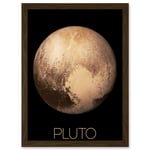 NASA Our Solar System Pluto New Horizons Image Artwork Framed Wall Art Print A4