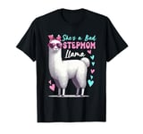 She's A Bad Funny Joke Stepmom Cute Llama Mother's Day Farm T-Shirt