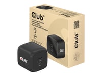 Club 3D Cac-1909 - Strömadapter - Pps- Och Gan-Teknik - 45 Watt - 3 A - Pd 3.0 - 2 Utdatakontakter (2 X Usb-C) - På Kabel: Usb-C - Eu