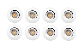 Junistar Bio 8 pack 5W LED 2700K RA90 Isosafe IP44 - Hvit