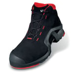 Uvex 1 X-Tended Support S3 Non Metallic Toe Protection Lace Up Boots 1 Pair Black/Red 11