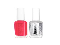 Essie Set Essie: Nail Enamel, Vegan, Glossy Shine Finish, Nail Polish, 72, Peach Daiquiri, 13.5 Ml + Nail Care - Good To Go, Top Coat, Nail Strengthening Lacquer, 5 Ml For Women