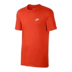 Nike Men Tee Club T-shirt - Team Orange/White, Small