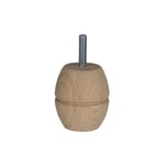 Pied De Meuble Boule Fixe Hêtre Brut Blanc/Beige, 6 Cm