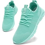 Chaussures de Femme Running pour Course Sports Fitness Respirant Mesh Gym Outdoor Walking Tennis Baskets athlétique Sneakers Vert 38 EU