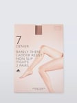 John Lewis 7 Denier Barely There Non Slip Tights, Pack of 2