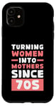 Coque pour iPhone 11 Transformer les femmes en mères depuis 70s fier papa fête des pères