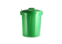 DRW Poubelle communauté verte avec couvercle encastré de 51 litres 47 x 43,5 x 56 cm