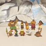 10-pack Cartoon Moana Prinsess Legenden Vaiana Maui Chief Tui Tala Heihei Pua Actionfigurer Dekoration Leksaker För Barn Födelsedagspresent