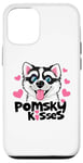 Coque pour iPhone 12/12 Pro Funny Pomsky Lover Kisses Puppy Dog Mom Pomskies