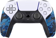 Autocollants De Poignée Grip Antidérapante Absorbant La Sueur Pour Ps5 Manette,Sticker Tampons En Caoutchouc Souple Texturé Professionnels Pour Ps5 Contrôleur-Camouflage Bleu Noir