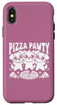 Coque pour iPhone X/XS Pizza Party Pizza Pawty Three Dogs Funny Pun amoureux des chiens