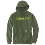 Carhartt Mens Midweight Logo Graphic Sweatshirt Hoodie - Green - Size Small