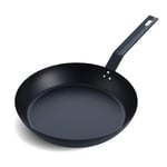 BK Solid Steel Pré-assaisonné Naturel Poêle à frire Antiadhésive en Acier Noir, 28cm, Induction, Four jusqu'à 230°C,Durable et Professionnelle,Lavable au Lave-Vaisselle,Sans PFAS,Noir