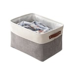 Gris et blanc, Large)paniers de rangement pliables en tissu cationique robuste et pliable avec poignées pour étagère pour chambre d'enfant ou penderie