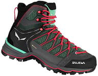 Salewa WS Mountain Trainer Lite Mid Gore-TEX Chaussures de Randonnée Hautes, Feld Green/Fluo Coral, 37 EU