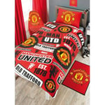 Manchester United FC Official Football Patch Single Duvet And Pillow Set