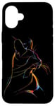 iPhone 16 Plus Vibrant Cat Silhouette Line Drawing Beauty Case