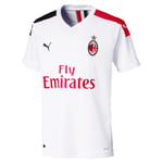 Puma Childrens Unisex Kids AC Milan Away Replica Youth Jersey Shirt - White Man Made - Size 7-8Y